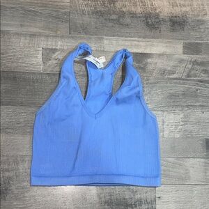 FP Blue Ribbed Bra Top
